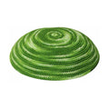 Knit Green and White Kippah