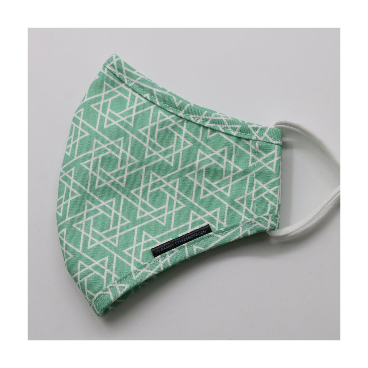 Kids' Size Mask, Green Magen David