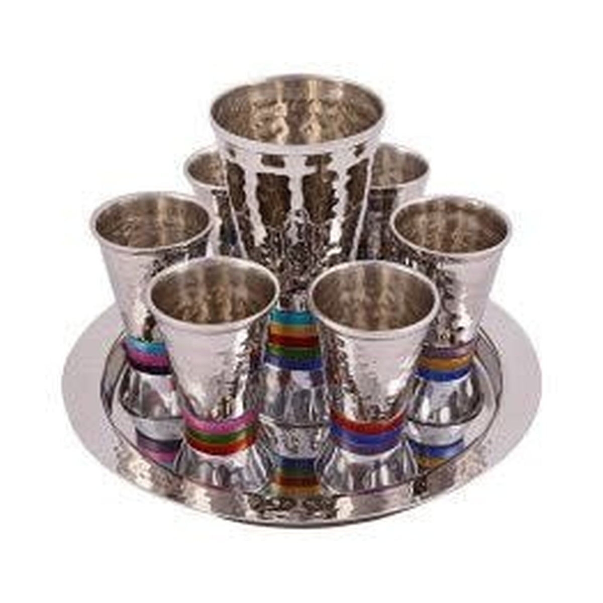 Kiddush Set, Faux-Stemmed, Aluminum