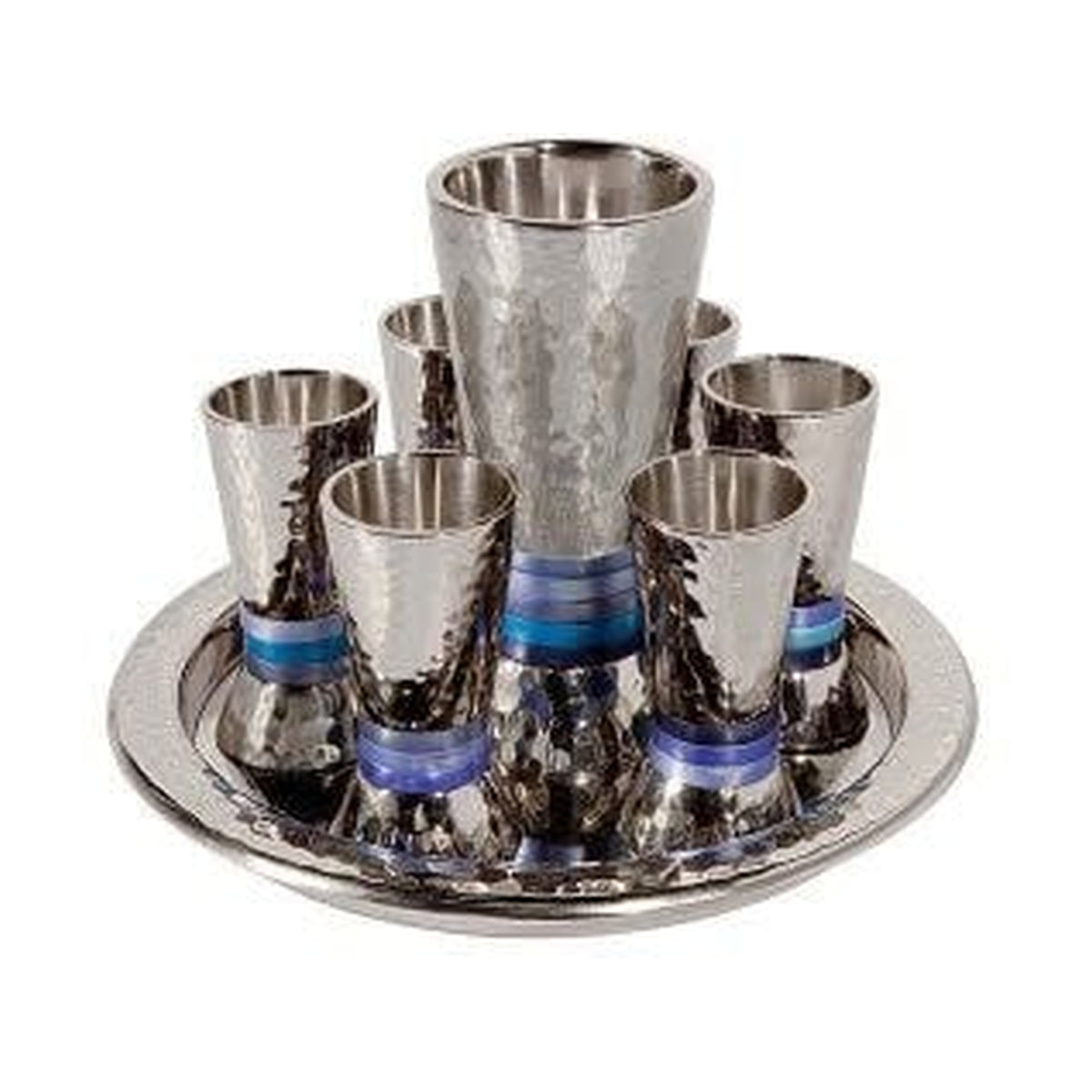 Kiddush Set, Faux-Stemmed, Aluminum
