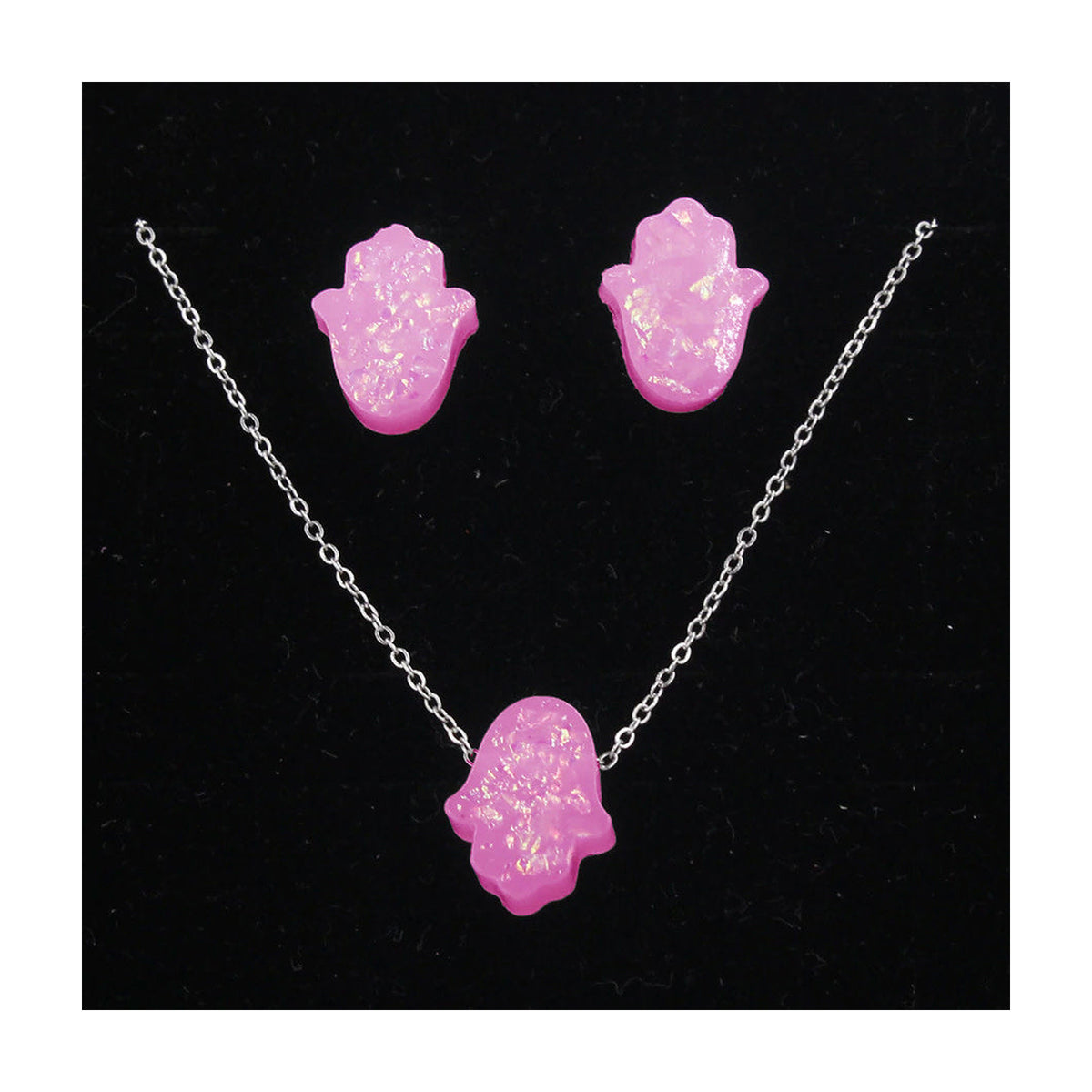 Hamsa Necklace and Earring Set