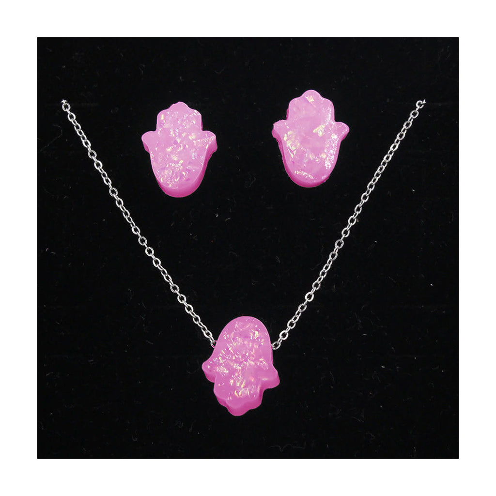 Hamsa Necklace and Earring Set