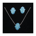 Hamsa Necklace and Earring Set