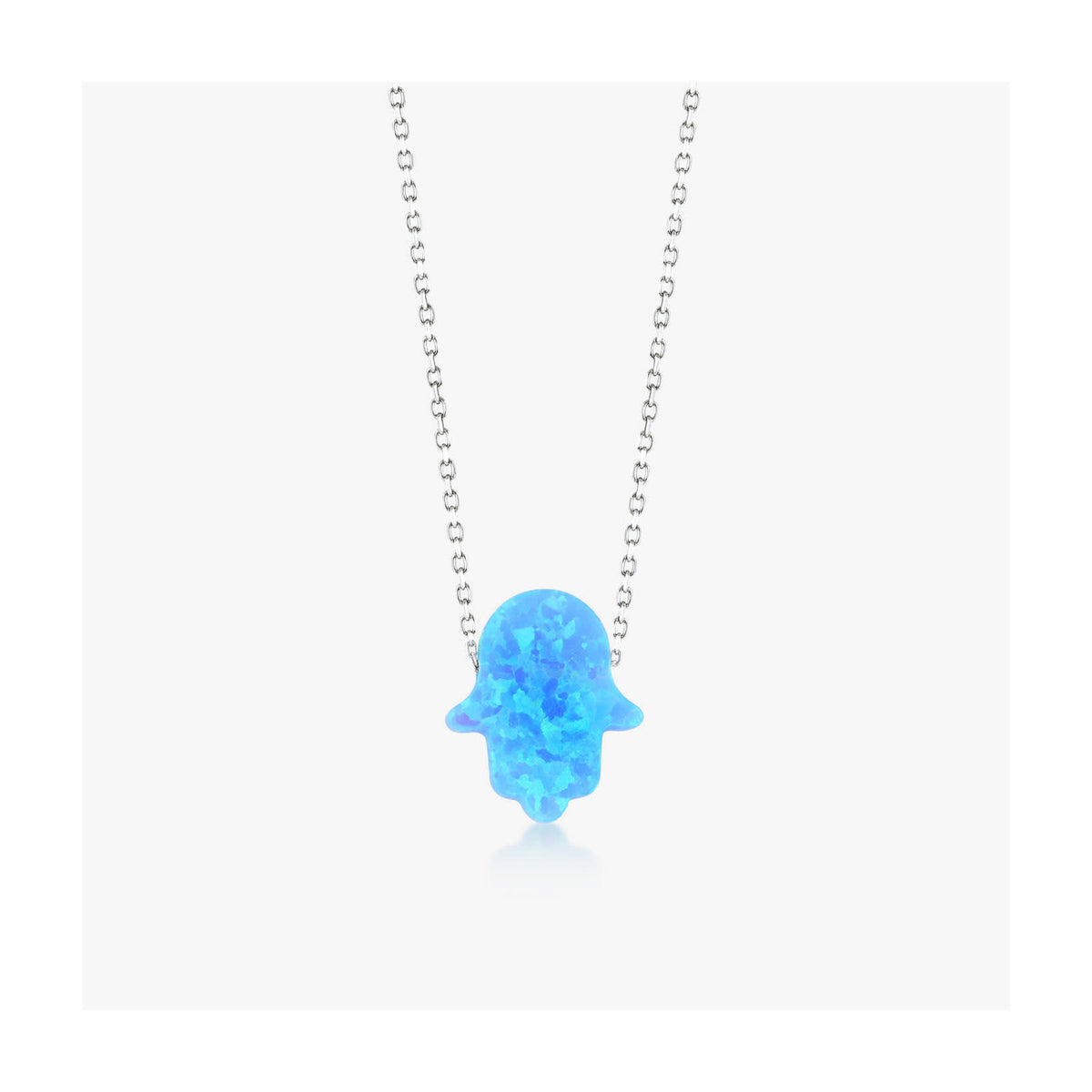 Opal Hamsa Necklace, Turquoise