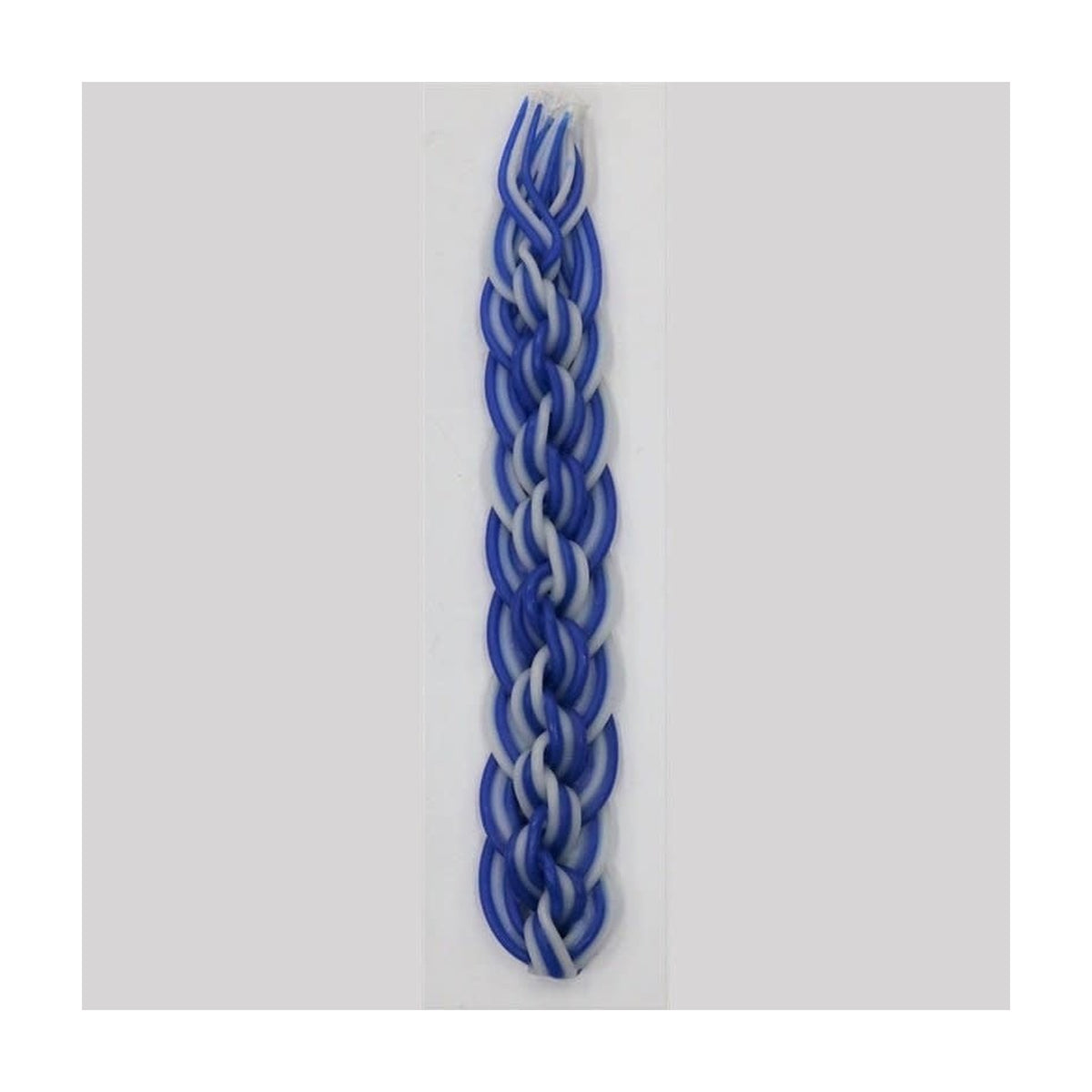 Braided Havdalah Candle Bees Wax Blue/White - 13.5" H