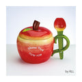 Ceramic Apple and Honey Dish with Spoon