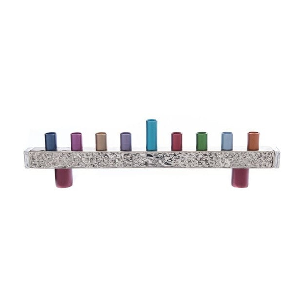 Hammered Strip Menorah, Aluminum