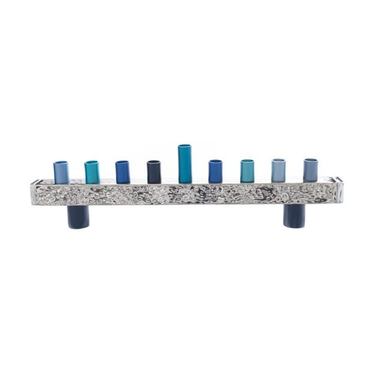 Hammered Strip Menorah, Aluminum