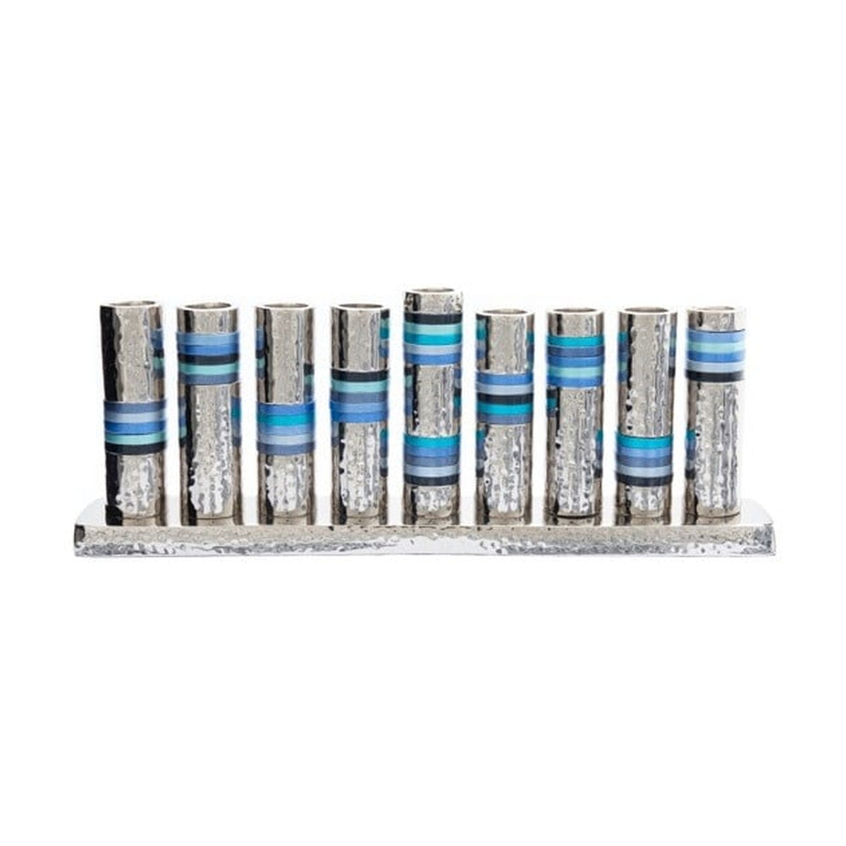 Hammered Rings Menorah, Aluminum