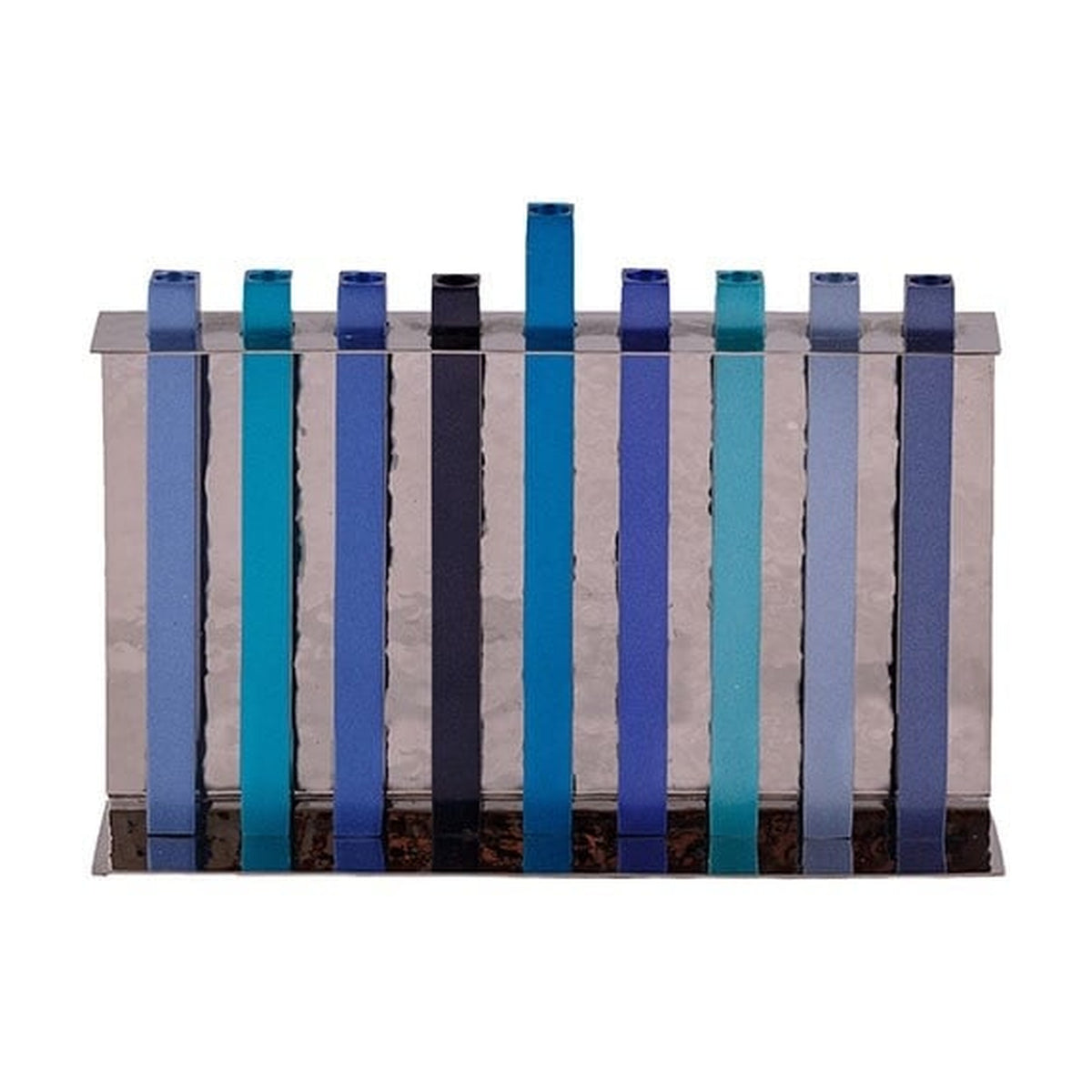 Hammered Long Branches Menorah, Aluminum