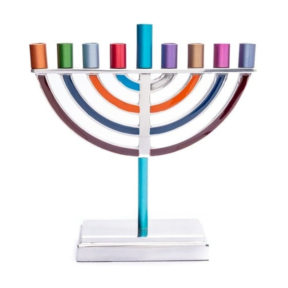 Small Classic Menorah, Aluminum, Multicolour