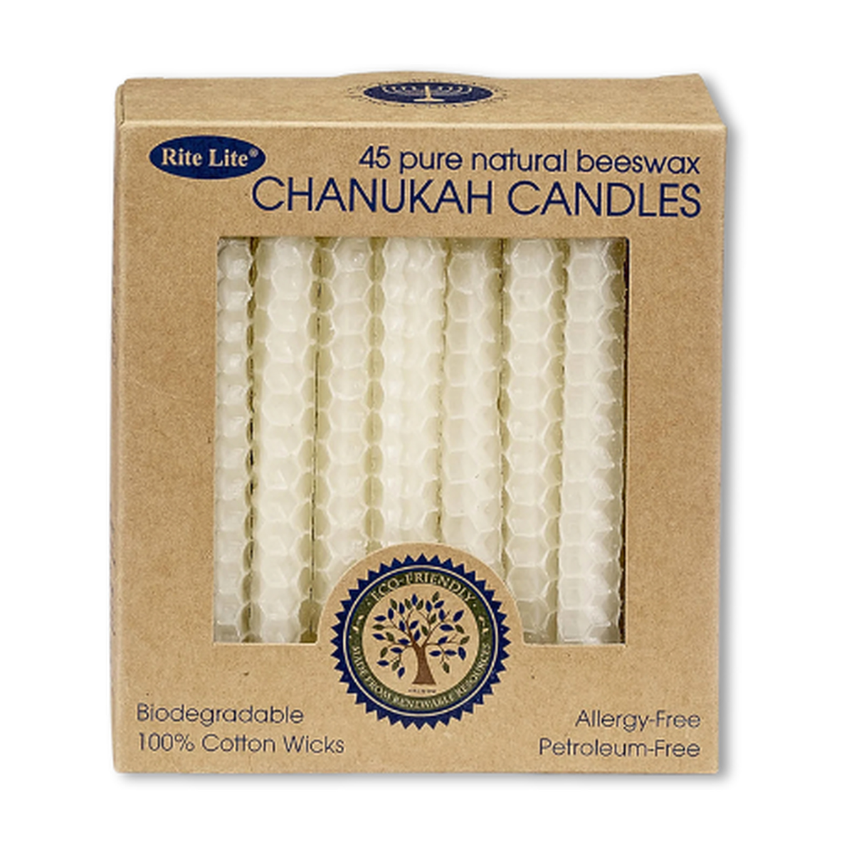 Honeycomb Beeswax Chanukah Candles White
