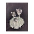 Havdallah Set with Tray, Crystal with Silver Lattice