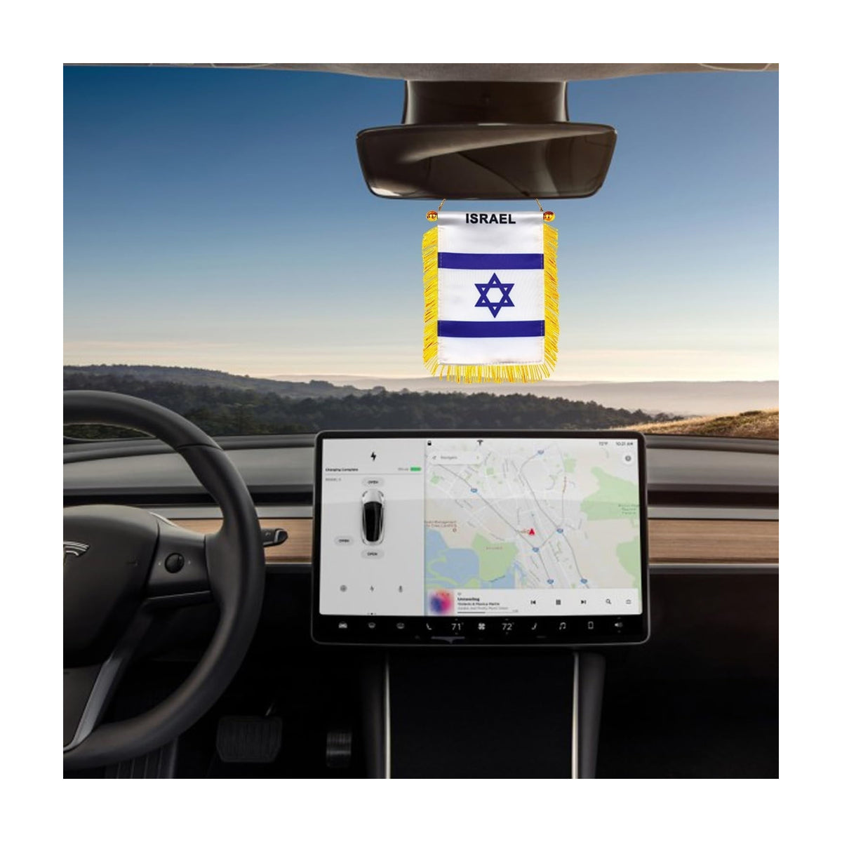 Israel Car Mirror Flag