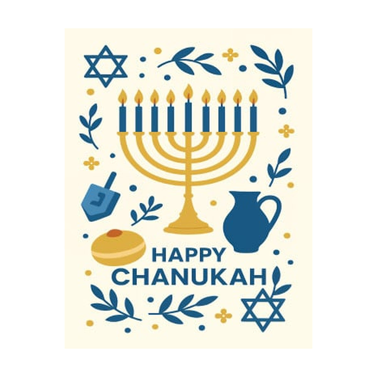 Chanukah Greeting Card, 8-Pack