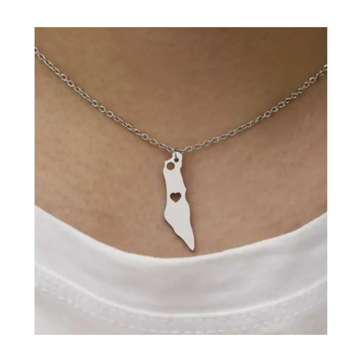 Israel Map Necklace