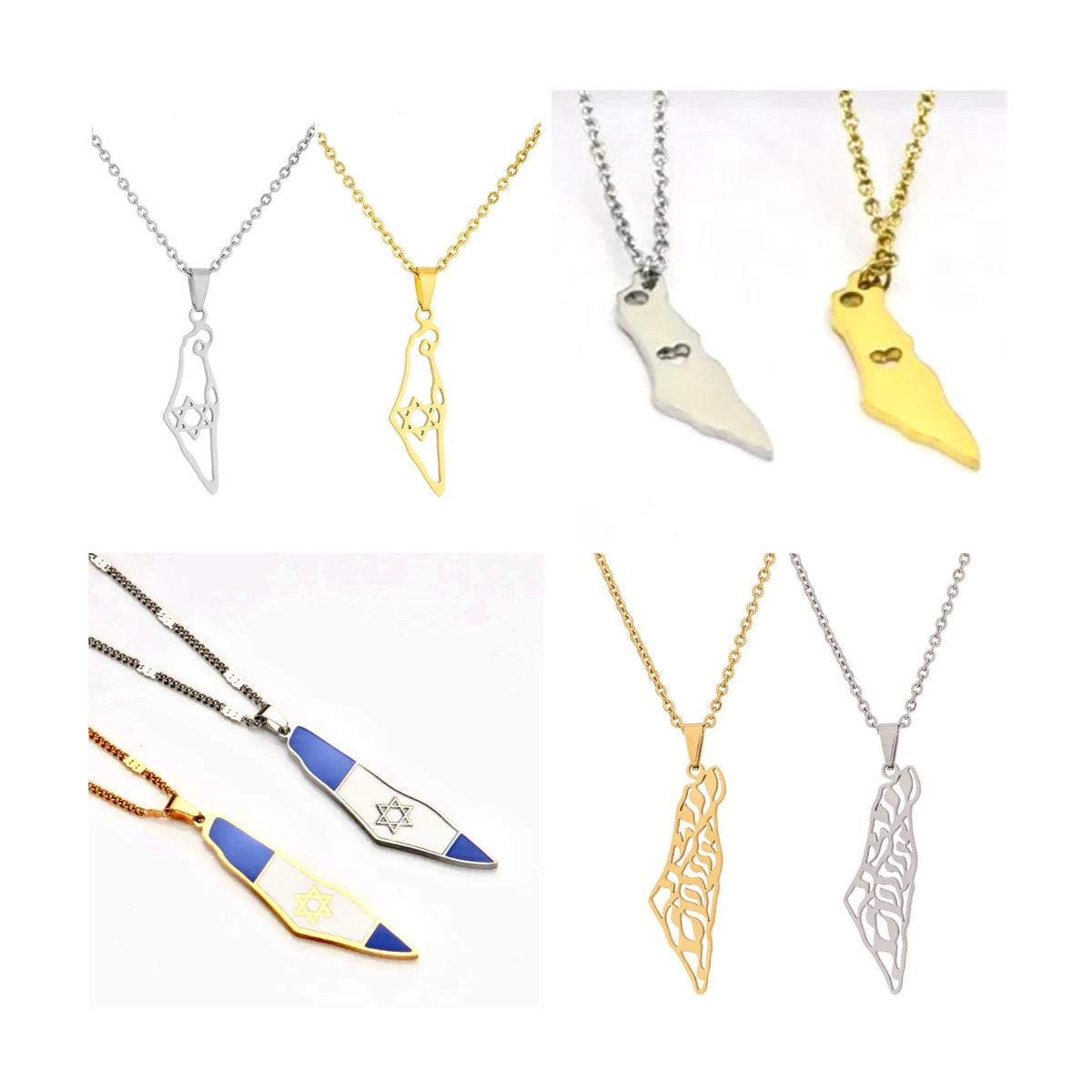 Israel Map Necklace
