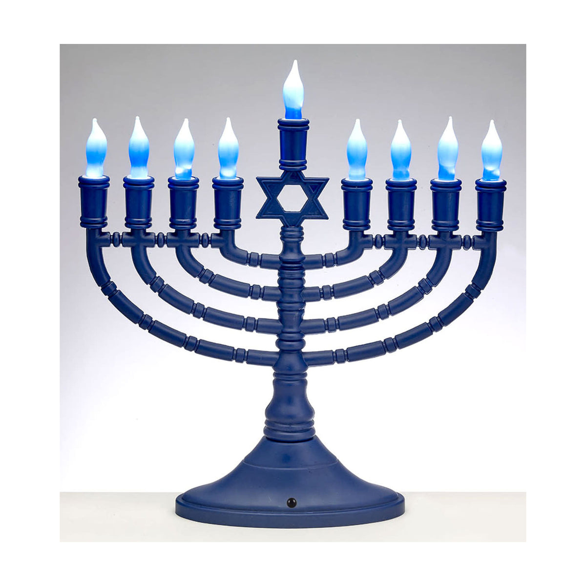 Large LED Premium Electric Menorah, Dark Blue