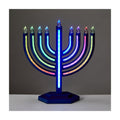 LED Menorah with Colour-Changing Lights, Navy, 13-inch
