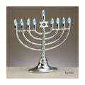 LED Menorah with Clear Bulbs, Silver