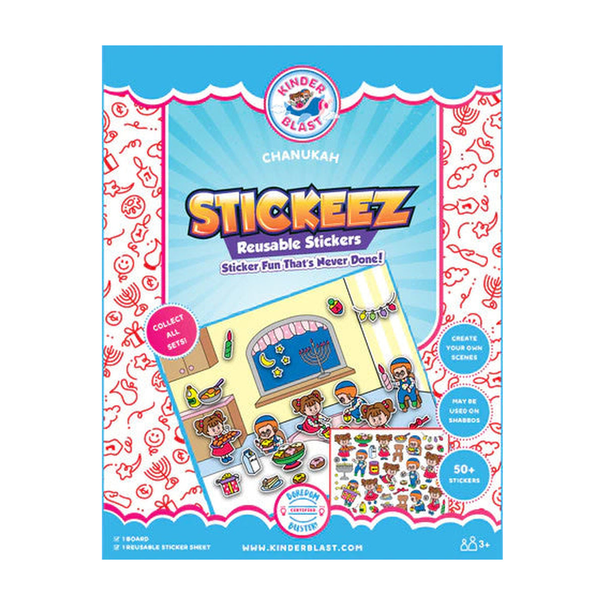 Chanukah Stickeez Reusable Stickers with Board