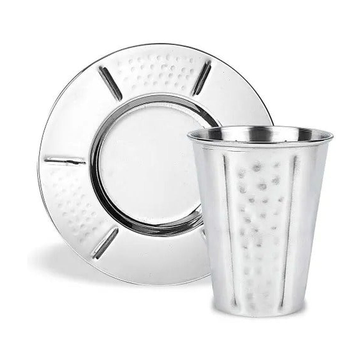 Kiddush Cup Set, Stemless, Stainless Steel