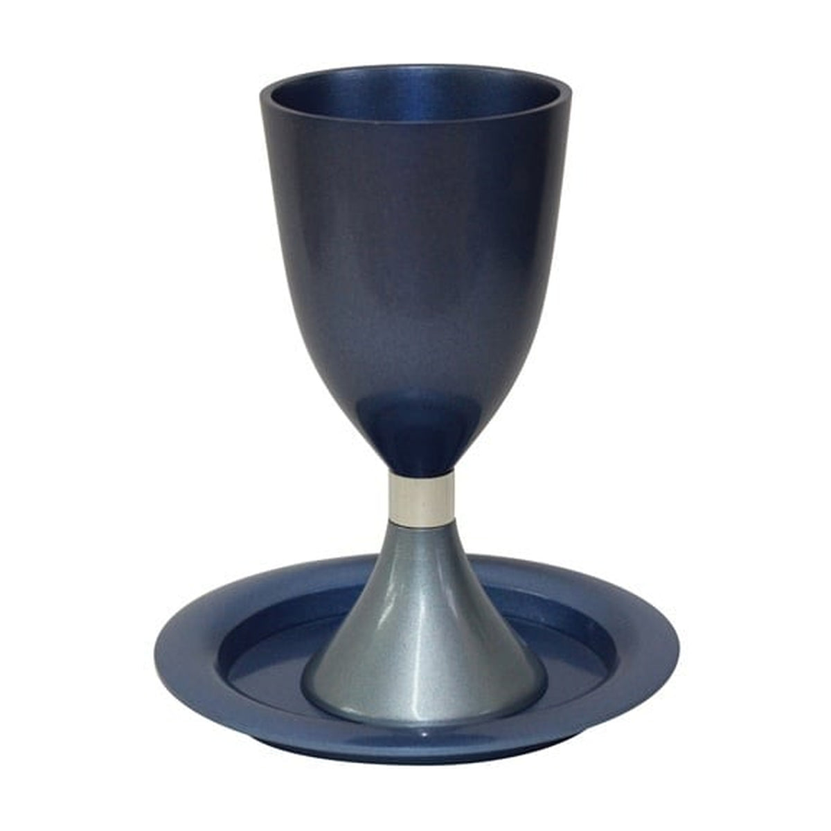 Kiddush Goblet with Tray, Anodized Aluminum