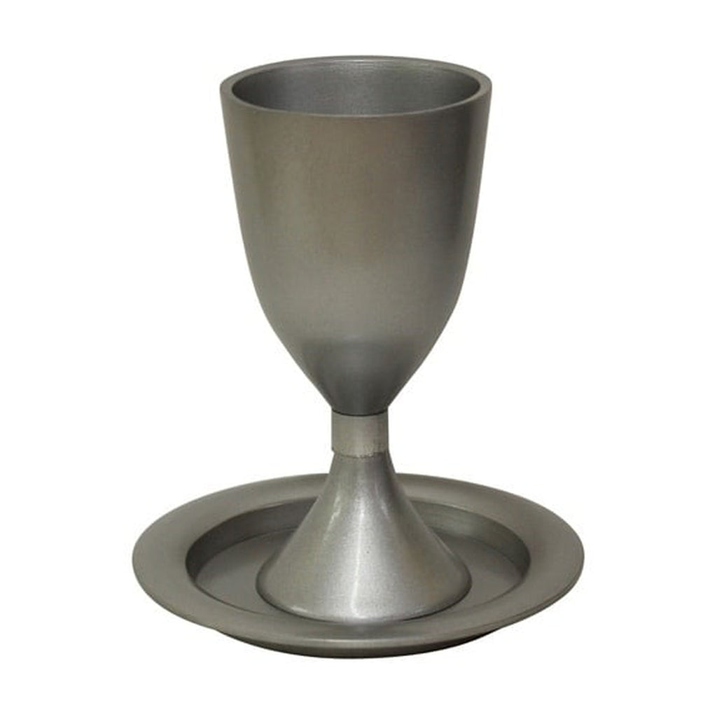 Kiddush Goblet with Tray, Anodized Aluminum