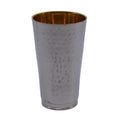 Stemless Kiddush Cup with Silver Bottom - Hammered Nickel
