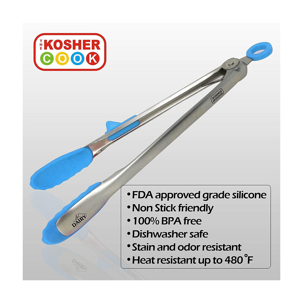 Colour-Coded Kitchen Tongs - Dairy