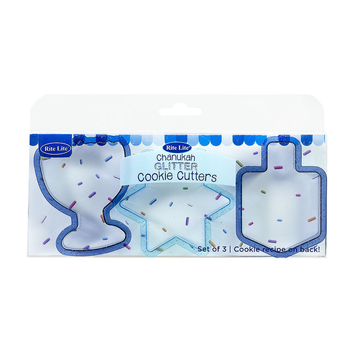Chanukah Glitter Plastic Cookie Cutters
