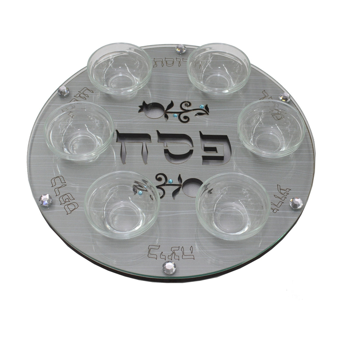 Seder Plate, Grey Marble Design