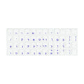 Hebrew Keyboard Stickers, Blue Letters on Transparent Background