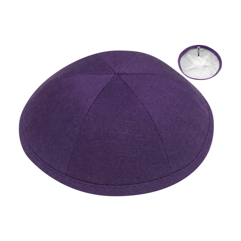 Purple Linen Kippah