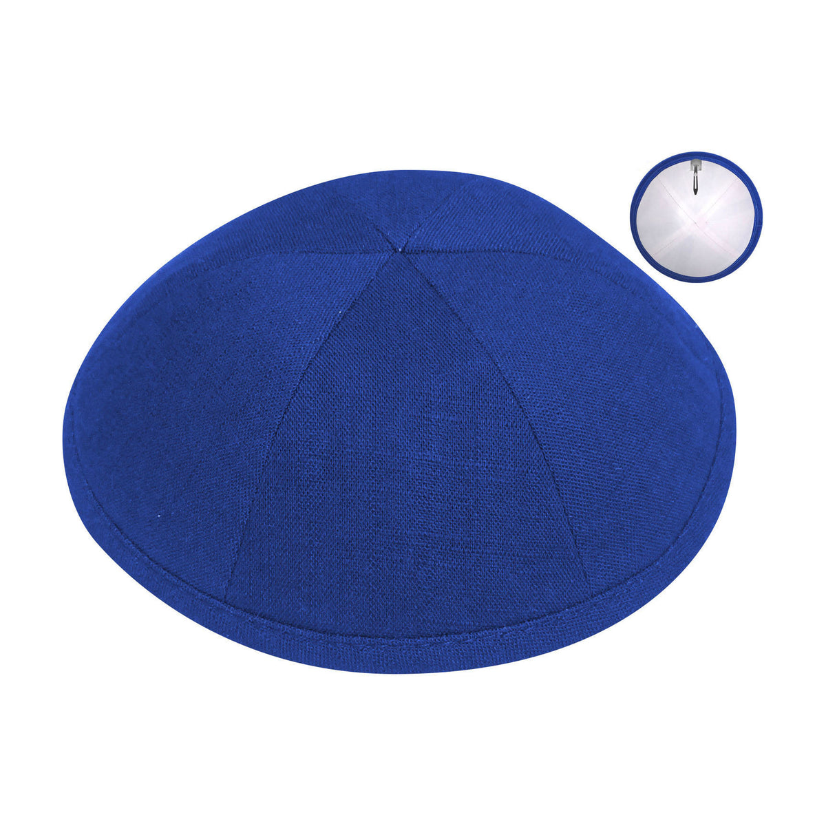 Royal Blue Linen Kippah