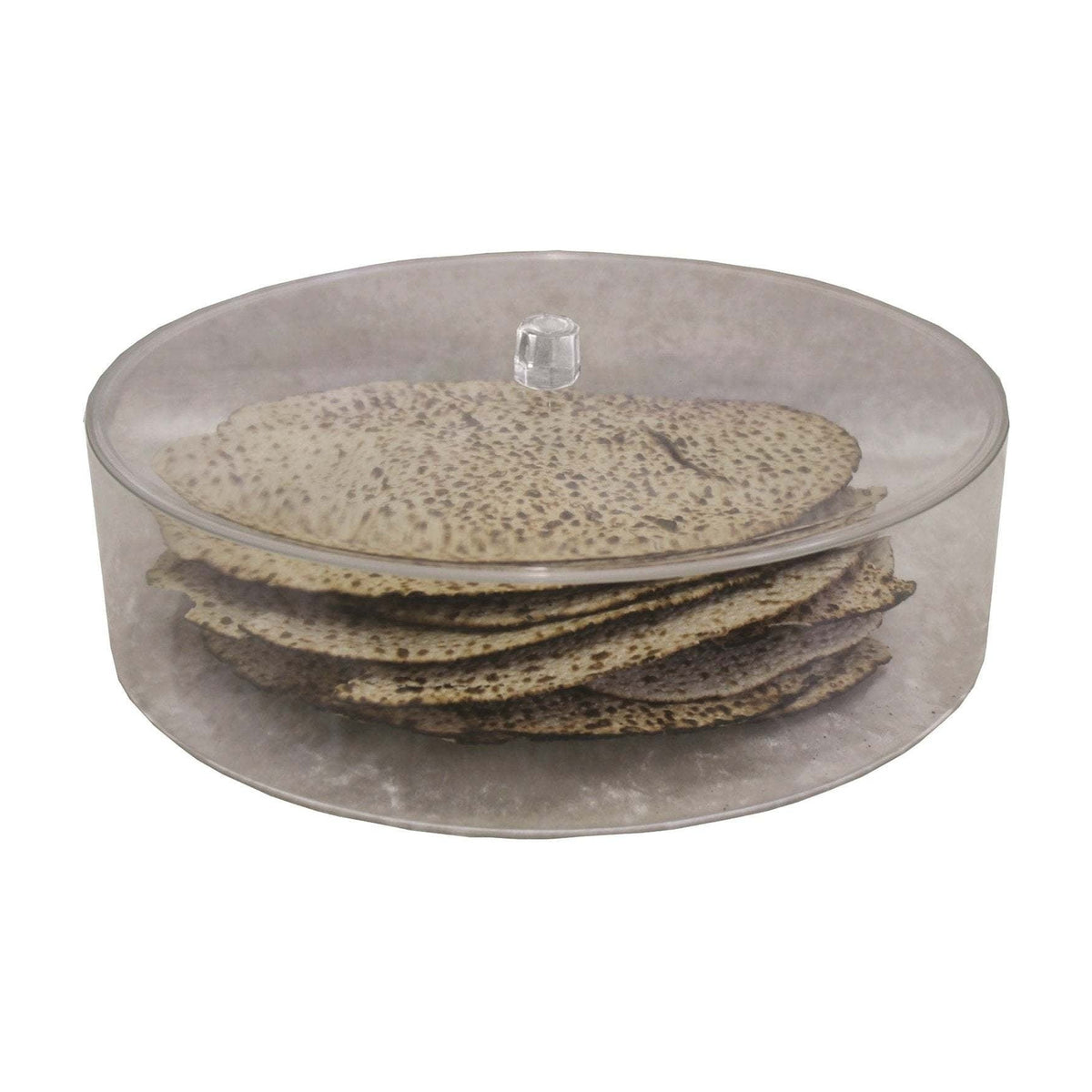 Round Lucite Matzah Box 14"D