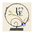 Large Round ''Love'' Wedding Glass Shards Holder