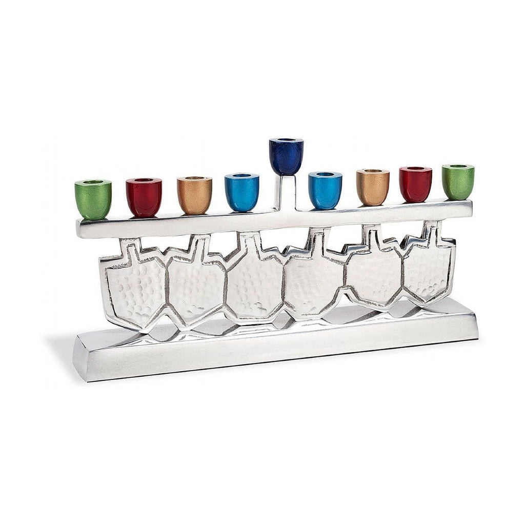 Menorah, ''Dancing Dreidels'' Design