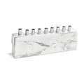 Aluminum Menorah with Marble Decal - White/Silver