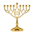 Gold Tone Classic Hanukkah Menorah - Geometric