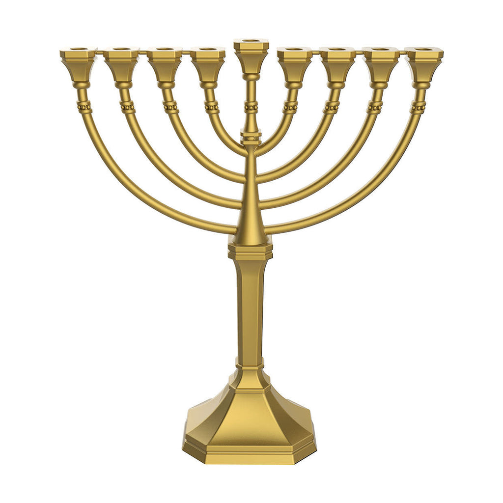 Satin Gold Traditional Classic Hanukkah Menorah