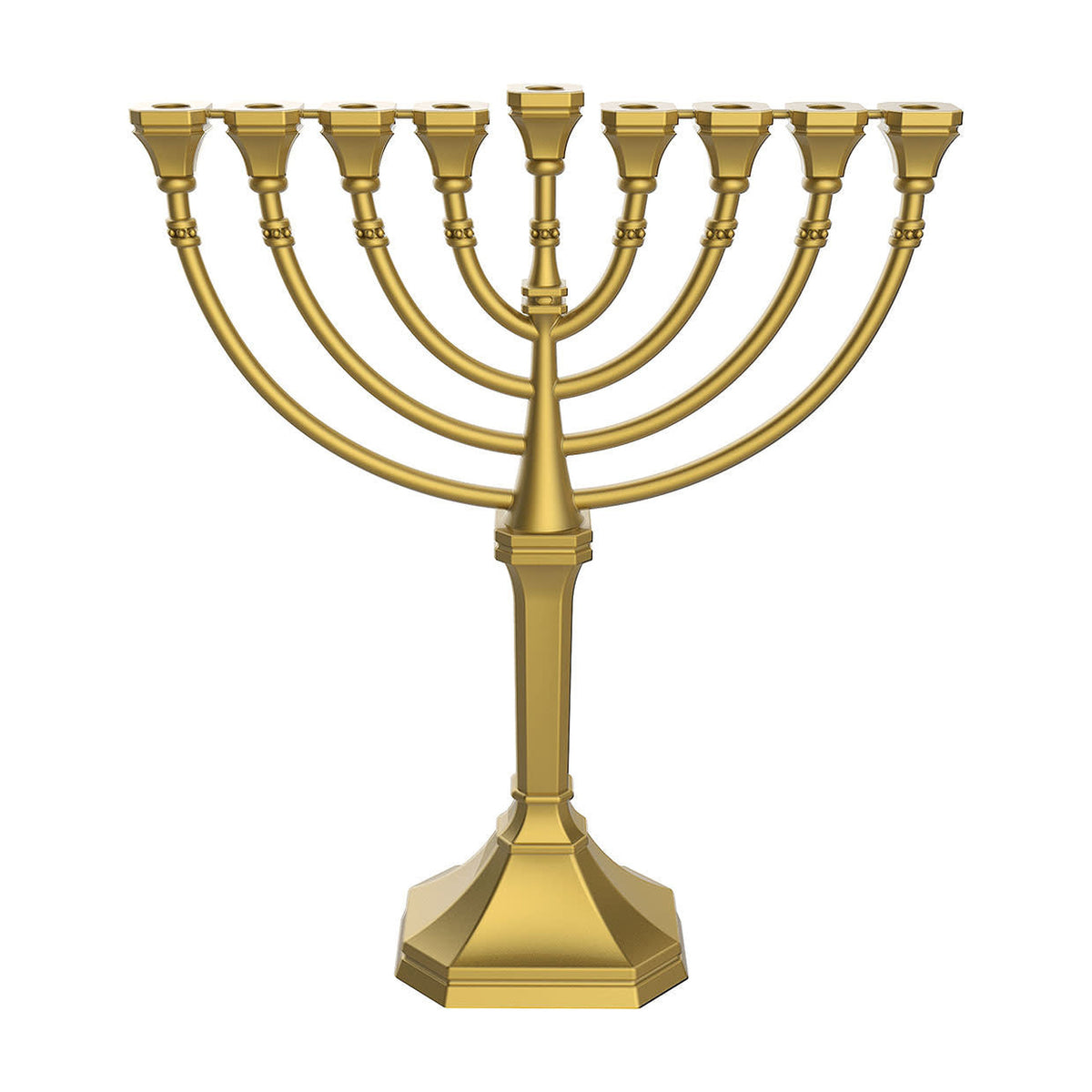 Satin Gold Traditional Classic Hanukkah Menorah