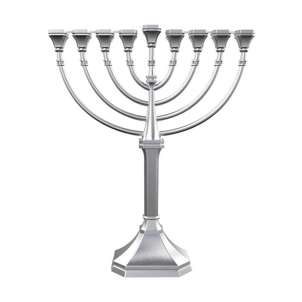 Satin Silver Traditional Classic Hanukkah Menorah - Graceous