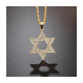 Magen David Necklace with Crystals, Gold