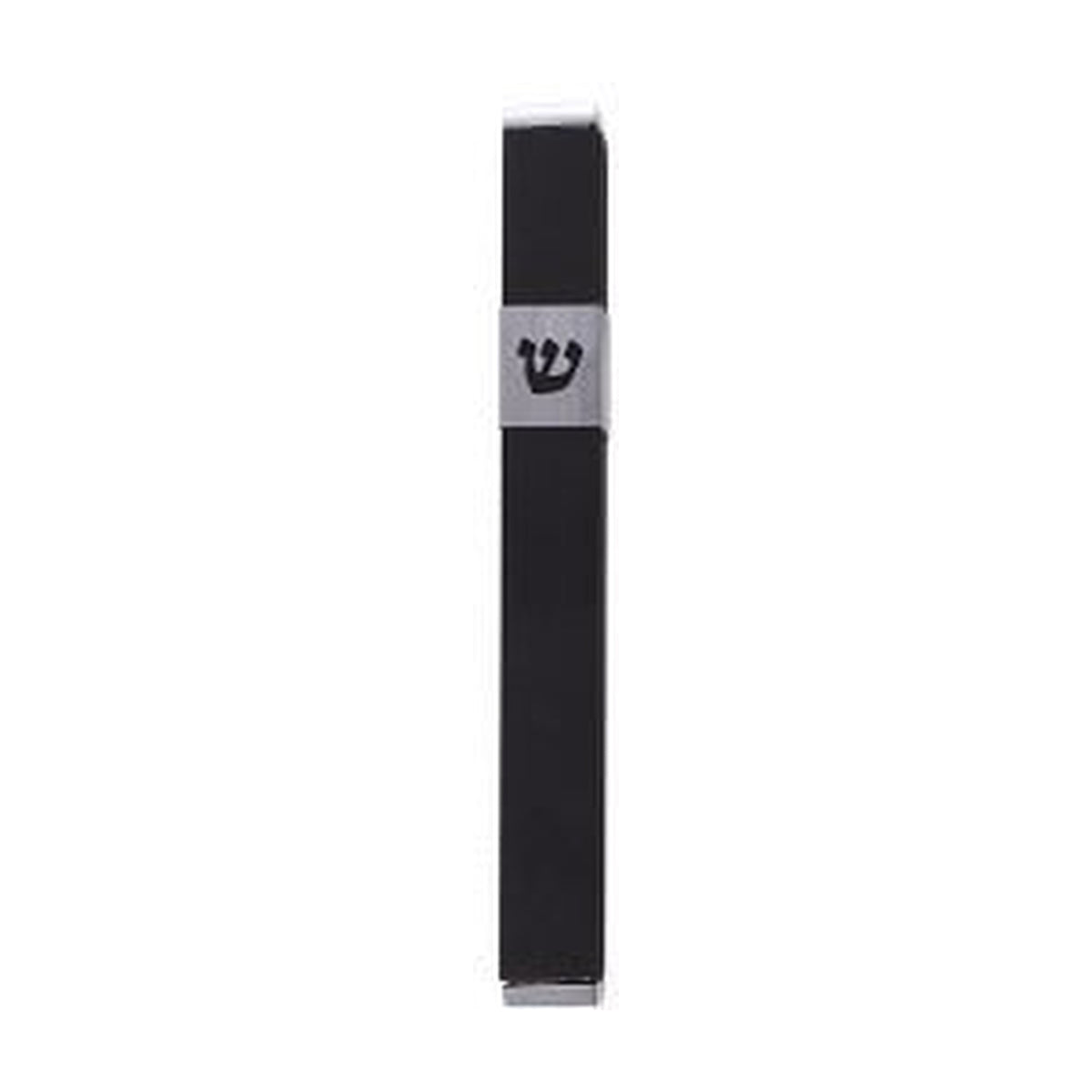 Mezuzah Case, Aluminum, 12cm- Black with Shin cutout