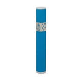 Mezuzah Case, Aluminum, 12cm- Blue Pomegranate