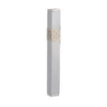 Mezuzah Case, Aluminum, 12cm- Silver with Pomegranate
