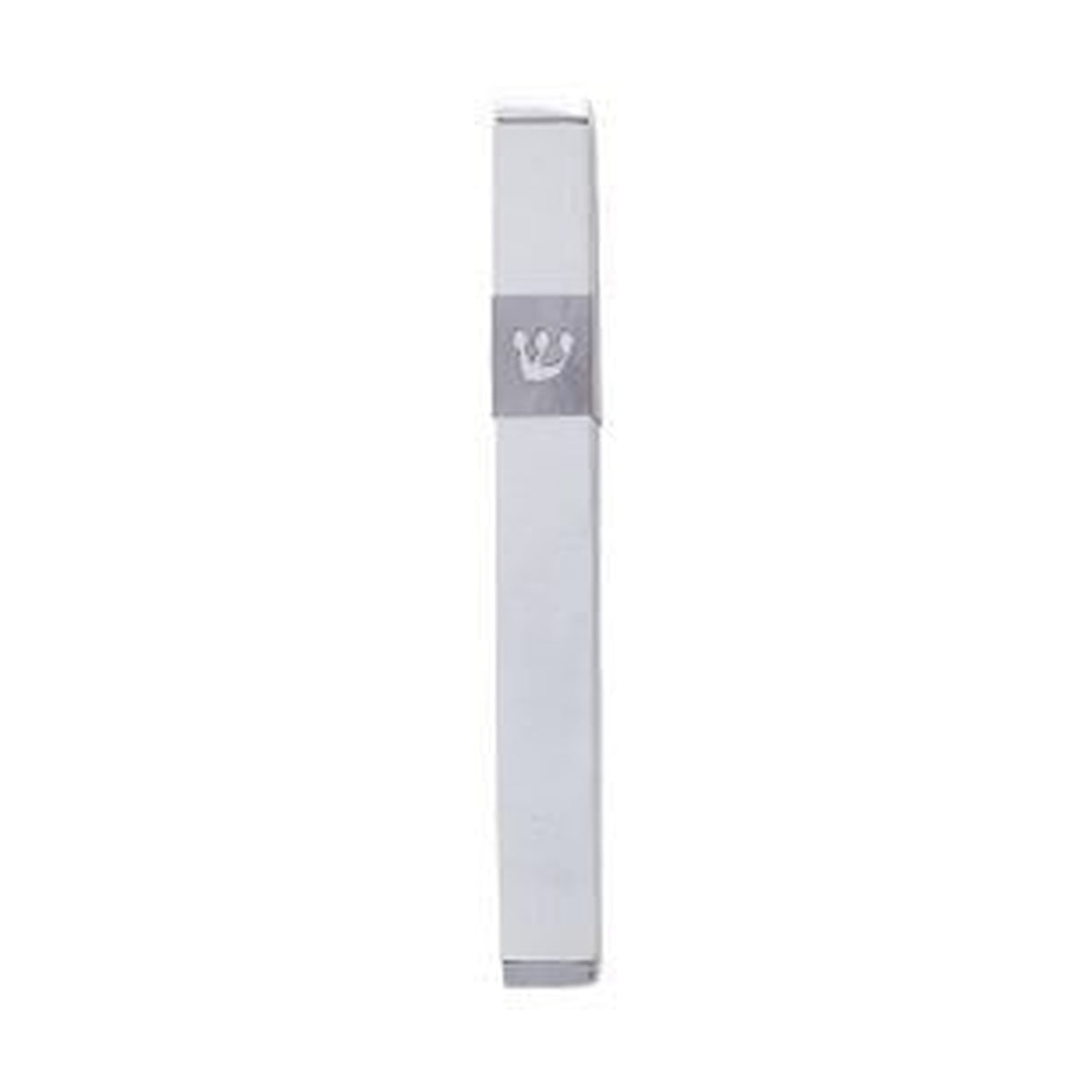 Mezuzah Case, Aluminum, 12cm- Silver metal shin cutout
