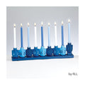 Chanukah Menorah, Blue Dreidel Design