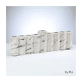 "Hexagons" Hand Painted Ceramic Menorah, White Marble